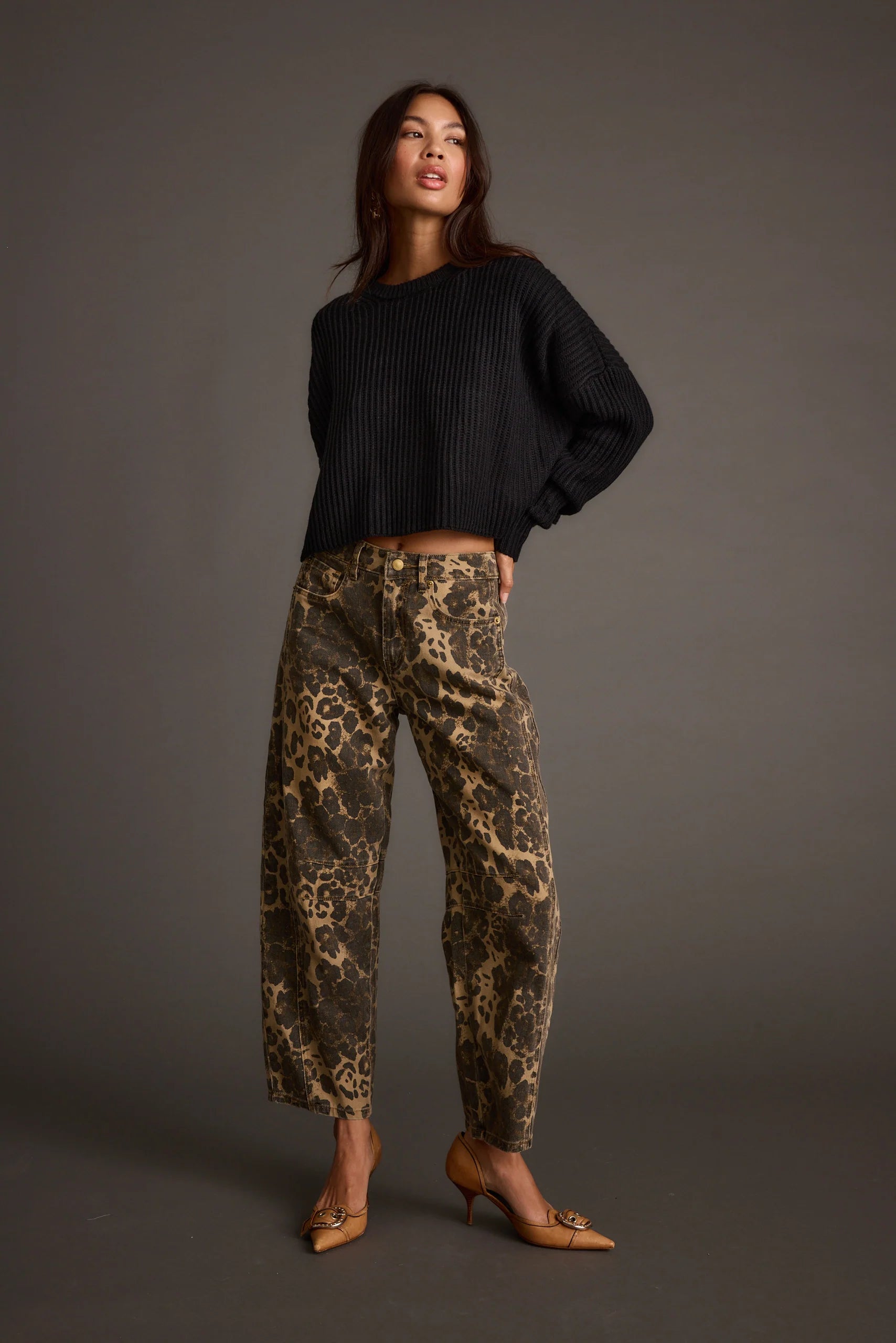 Maxine Black Cropped Sweater