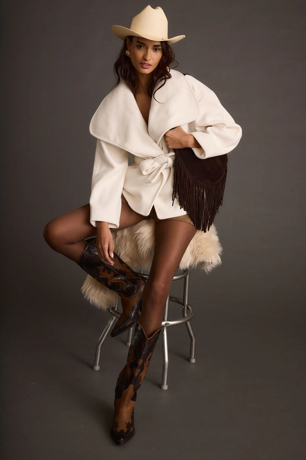 Snowcrest White Belted Coat