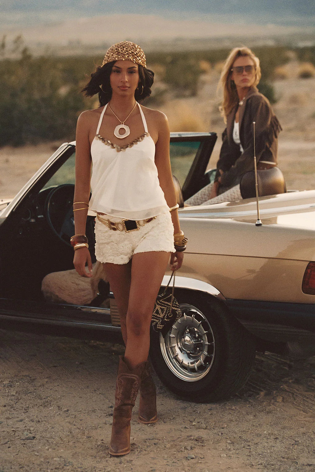 Annabel Ivory Sequin Halter Top