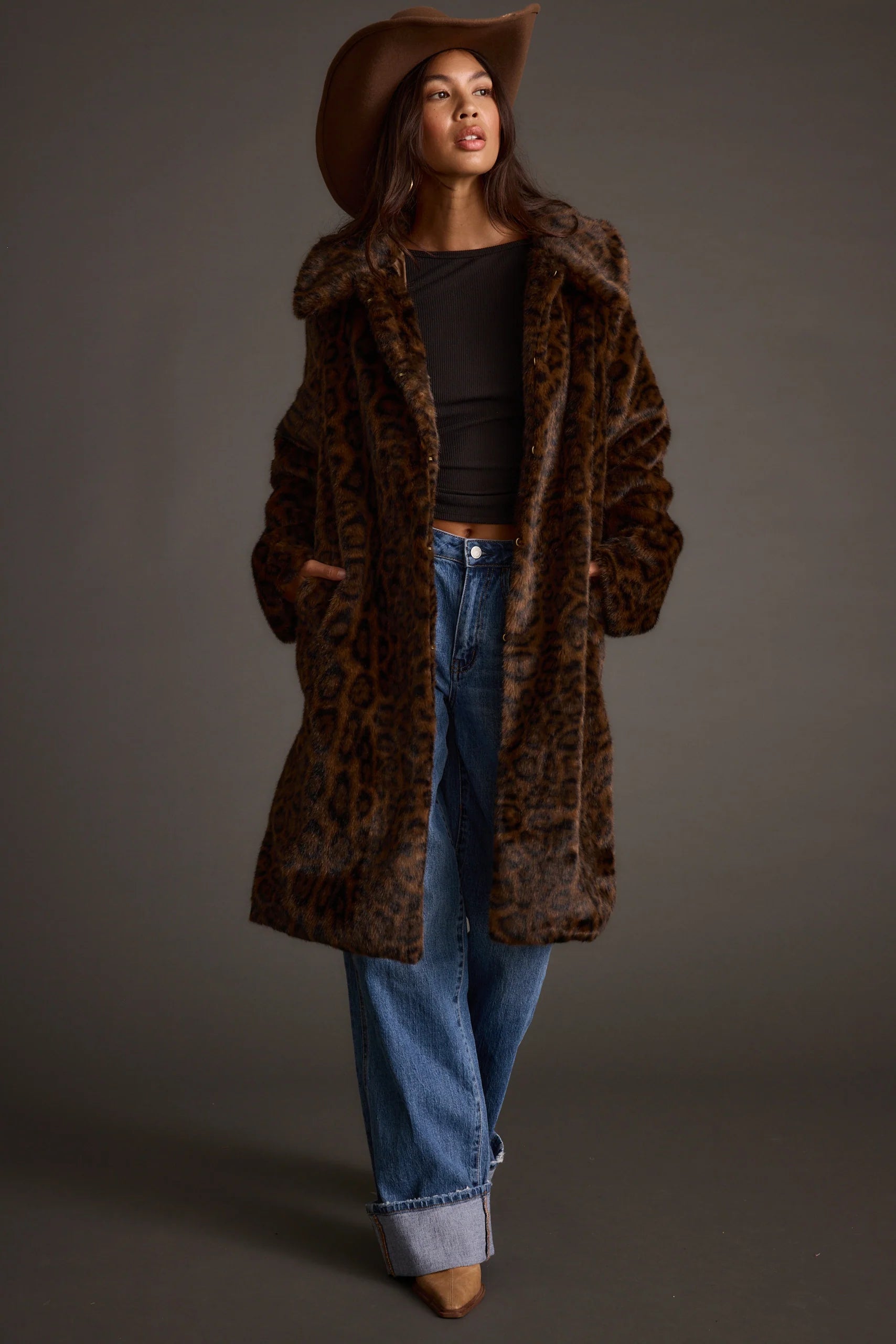 Rochelle Leopard Faux Fur Coat