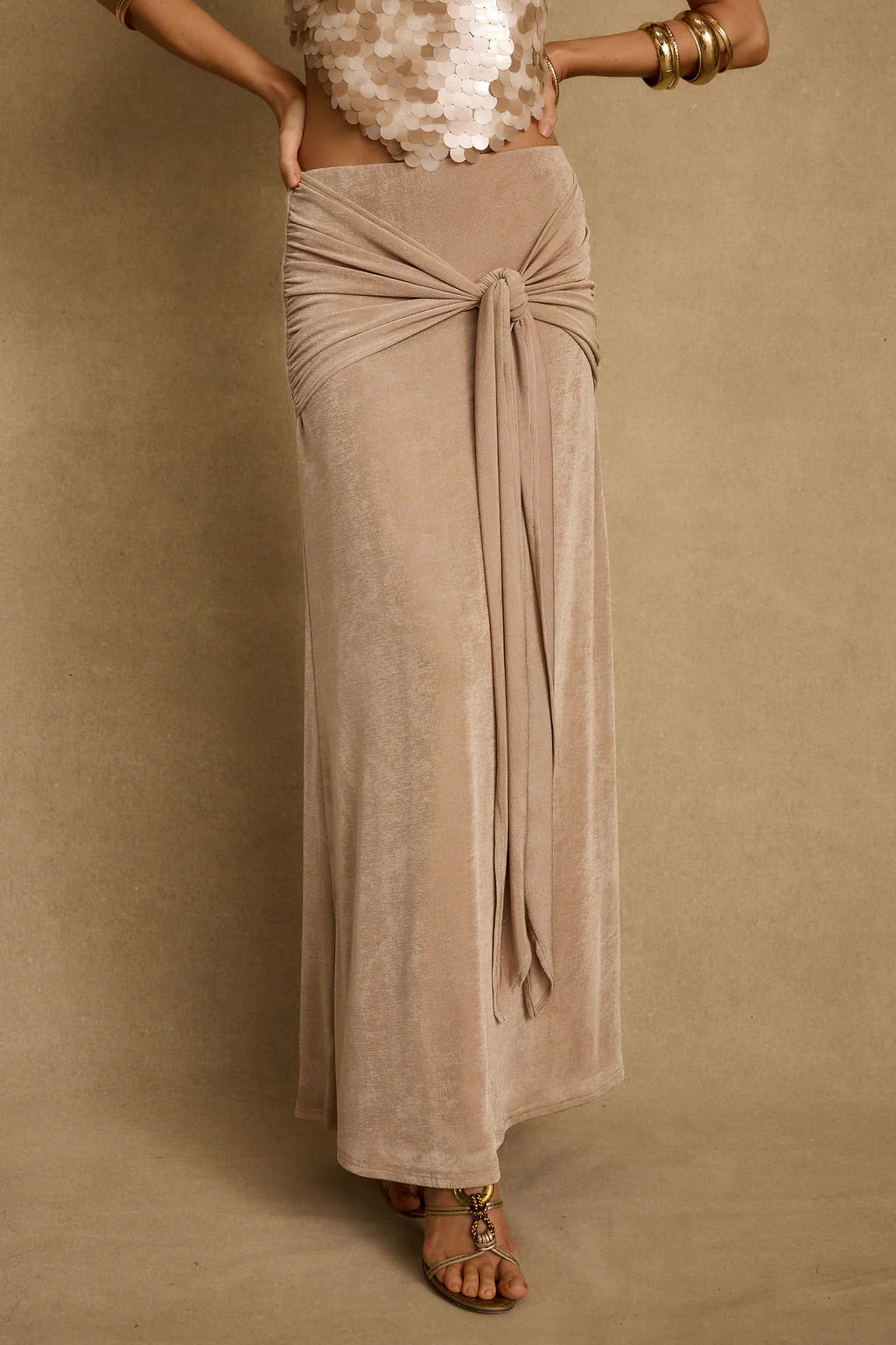 Almara Champagne Maxi Skirt