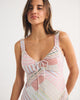 Bra-Free Tie-Front Linen-Blend Mini Dress-Pink Pattern