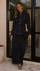 Nyra Wide Leg Jeans - Indigo