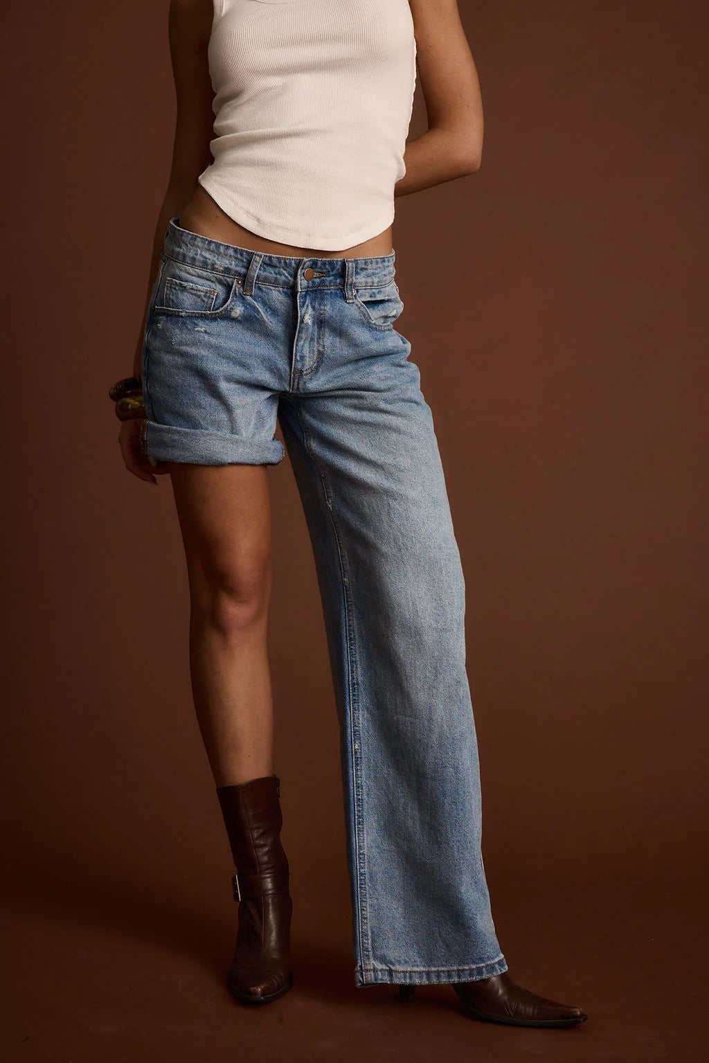 Eastwood Light One Legged Boyfriend Jeans