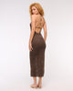 Beaded Crochet-Style Maxi Dress-Chestnut