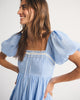 A&F Emerson Puff Sleeve Mini Dress-Blue