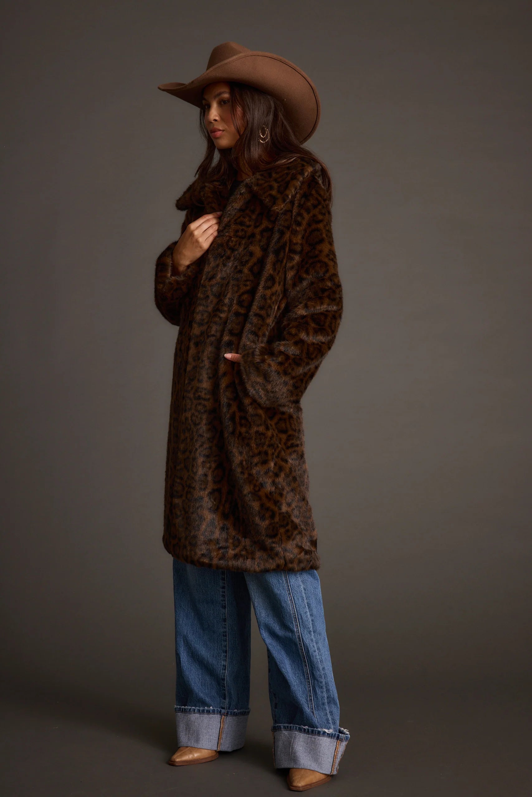 Rochelle Leopard Faux Fur Coat