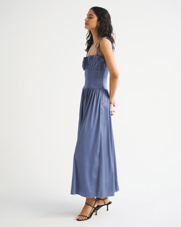 Bra-Free Tie-Strap Maxi Dress