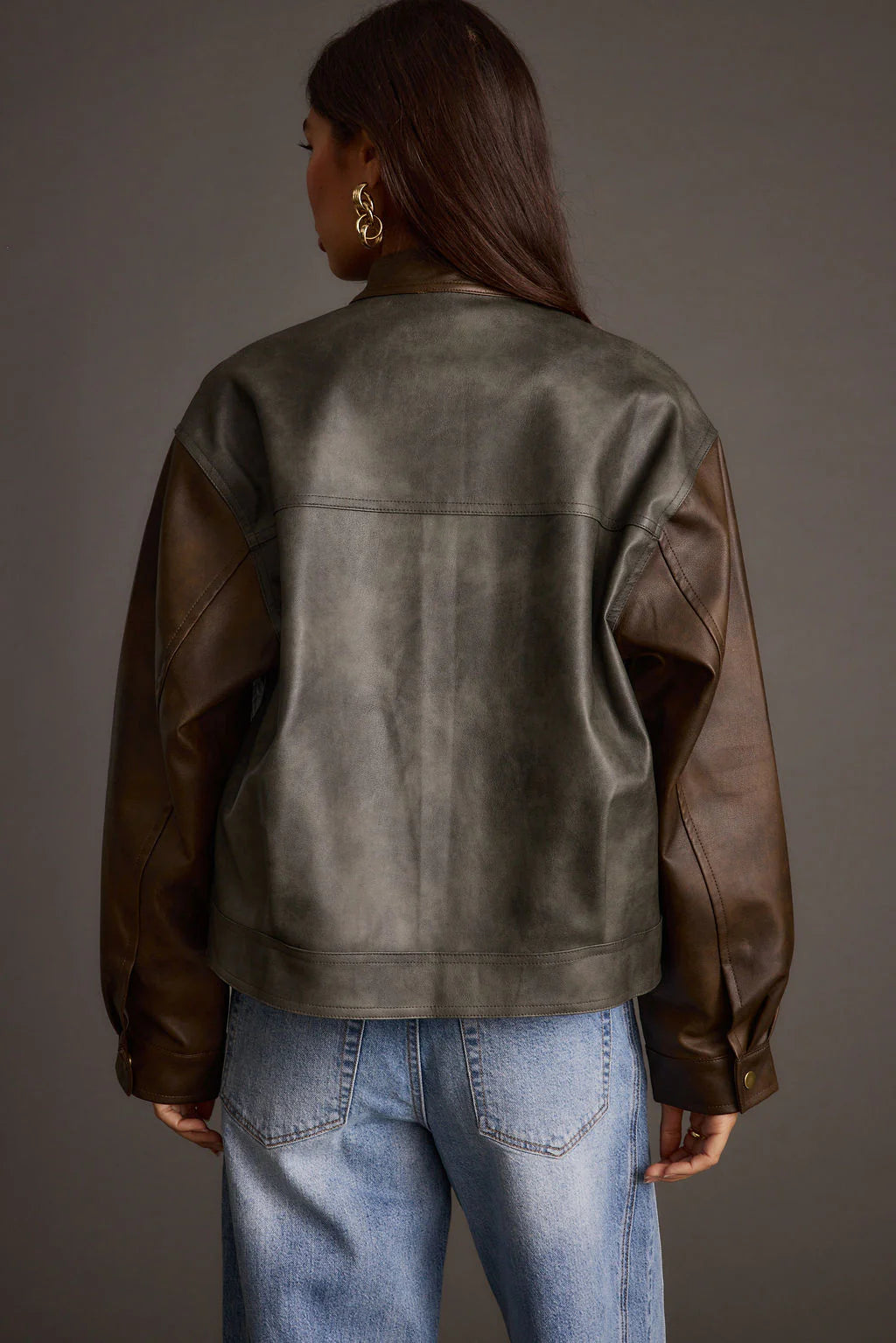 Bowery Color Block Moto Jacket