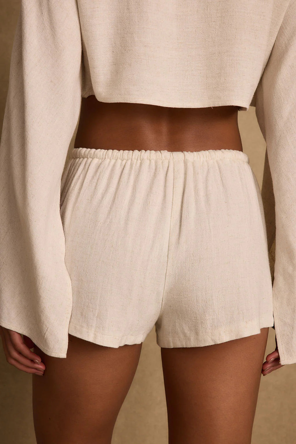 Clear Breeze Natural Linen Shorts