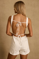 Winona White Denim Romper