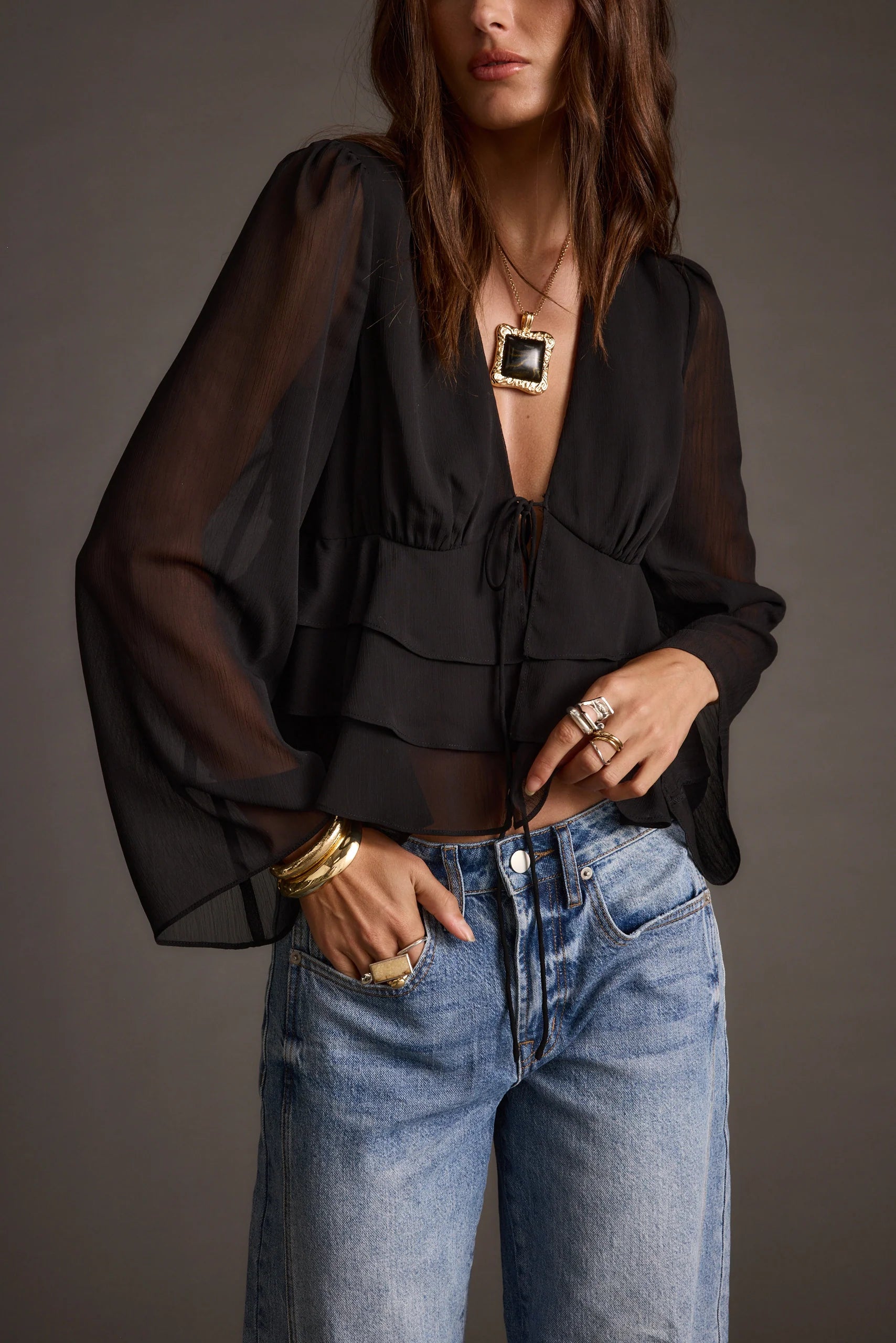Alexa Black Blouse