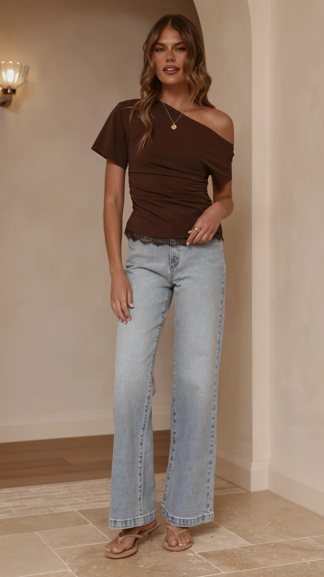 Tallie Lace Top - Chocolate