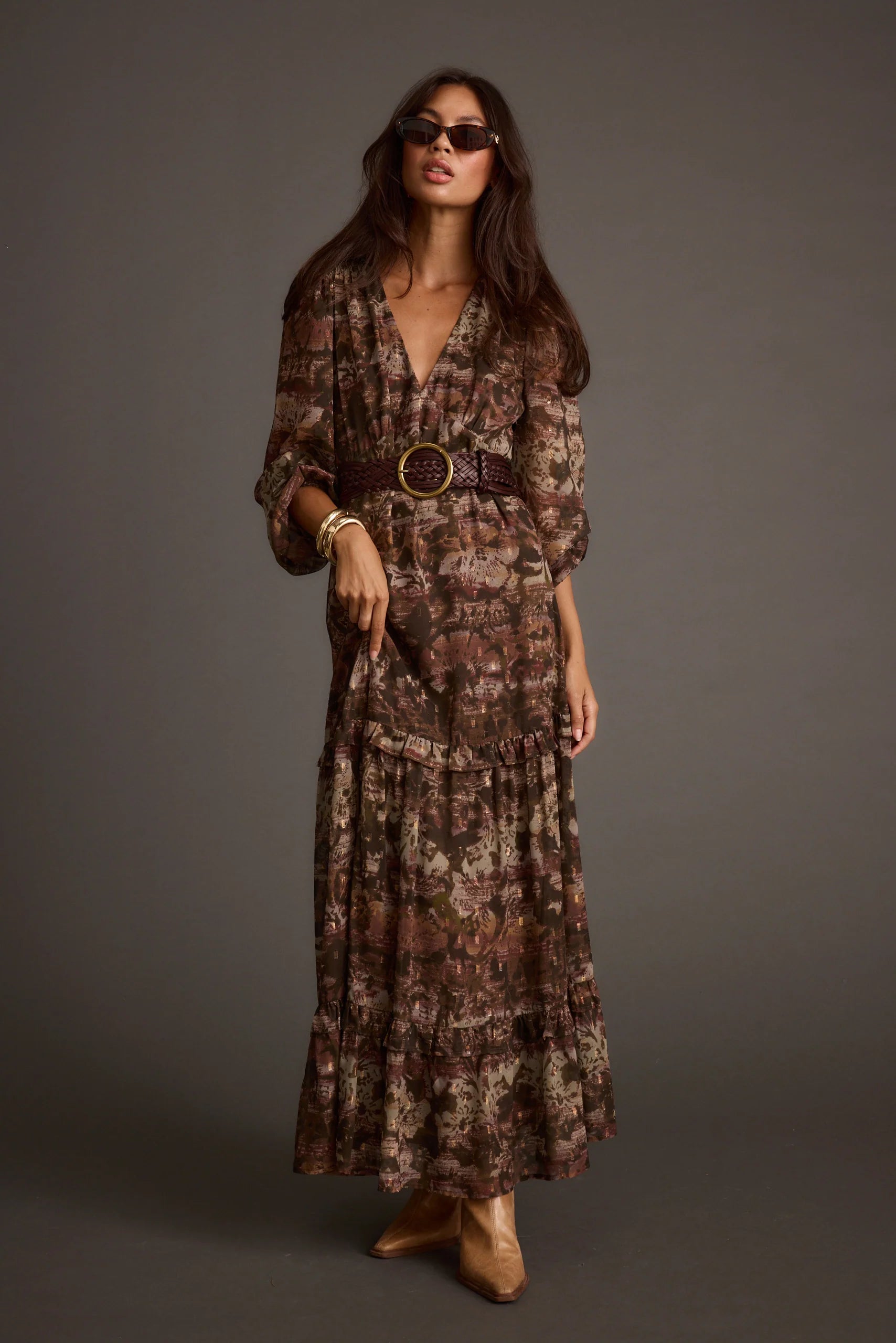 Raindance Floral Long Sleeved Maxi Dress